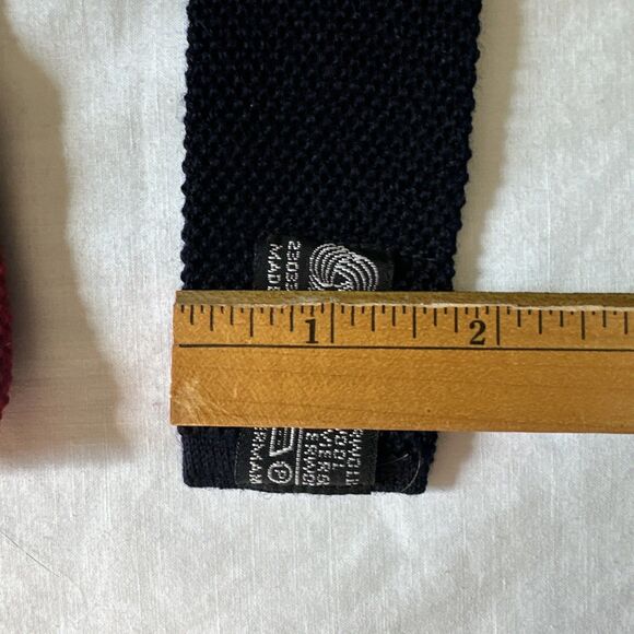 (2) Reine Schurwolle Mens Ties New Wool 2" Wide Navy Blue Red West Germany - Picture 13 of 16